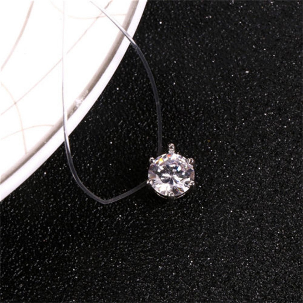Crystal Zircon Invisible Necklace Choker - Picture 6 of 6